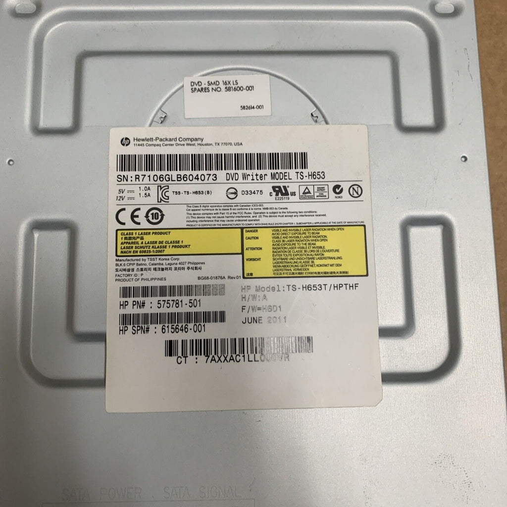 HP DVD CD RW Desktop Drive 575781-501 TS-H653 With Lightscribe