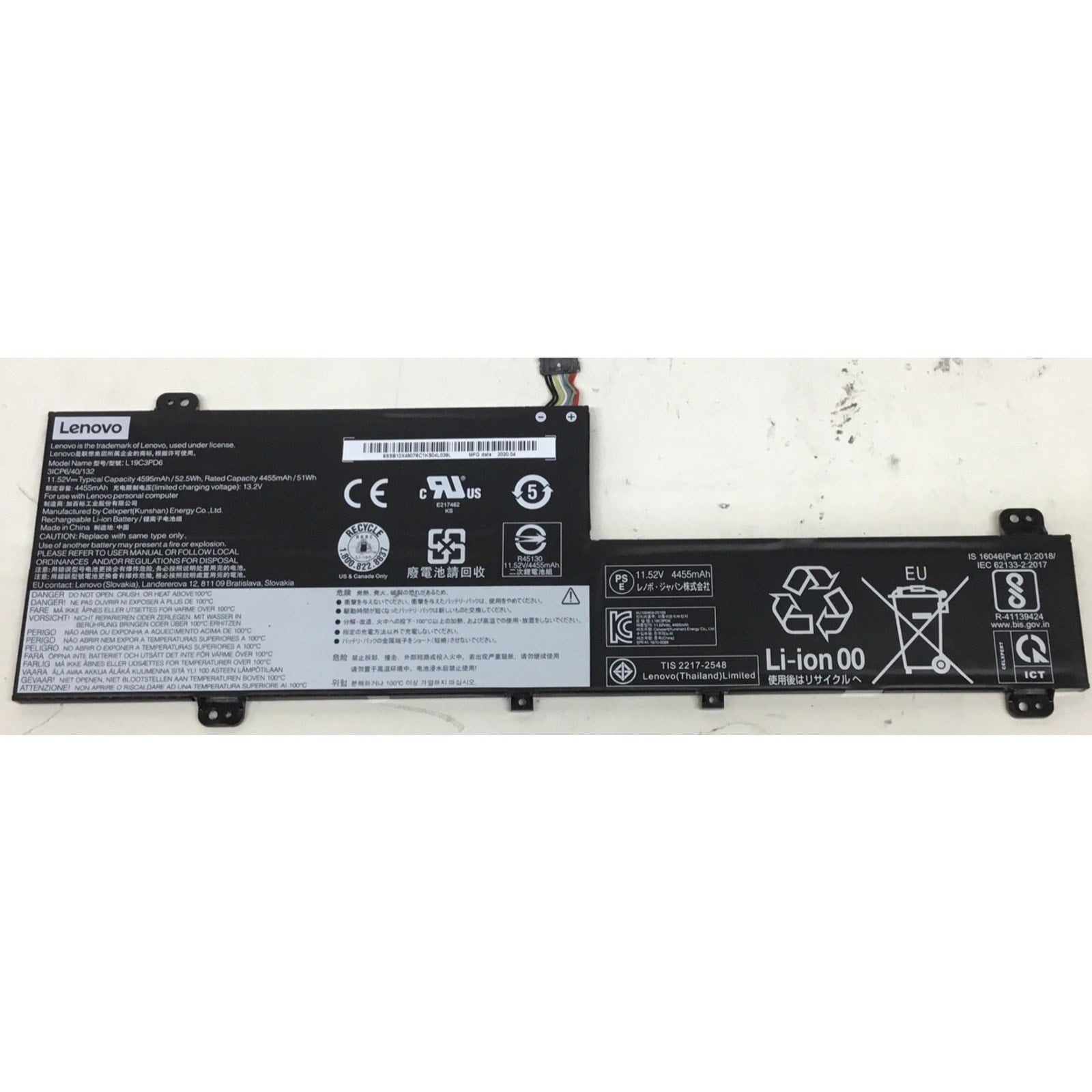 Lenovo Flex 5 14ARE05 14" Genuine Laptop 11.52V 4455mAh 52.5Wh Battery L19C3PD6