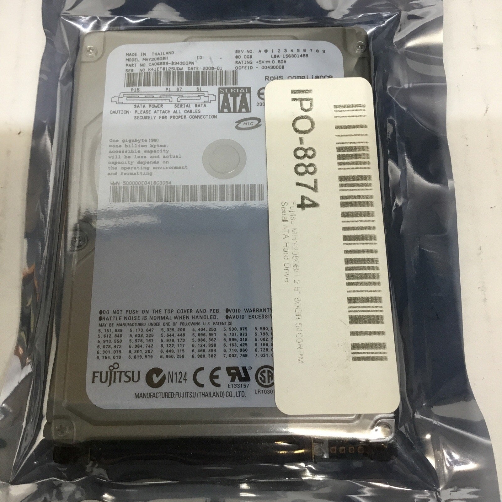 Fujitsu 80GB Internal 5400RPM 2.5" (MHY2080BH)