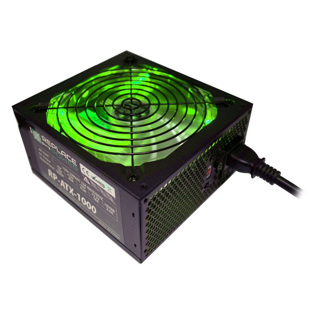 Replace Power RP-ATX-650W-GN 650W ATX Power Supply Green LED PCI-E