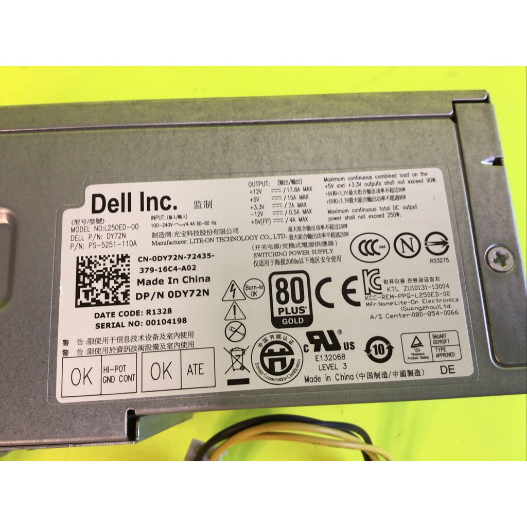 Dell OptiPlex 250W Power Supply L250ED-00 DY72N 0DY72N