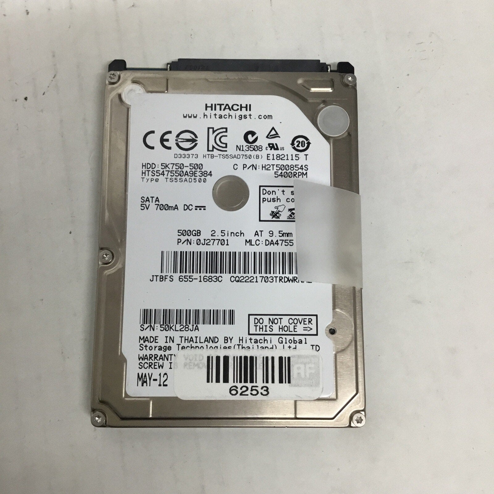 HGST 500GB 5400RPM HDD HARD DRIVE H2T500854S 0J27701