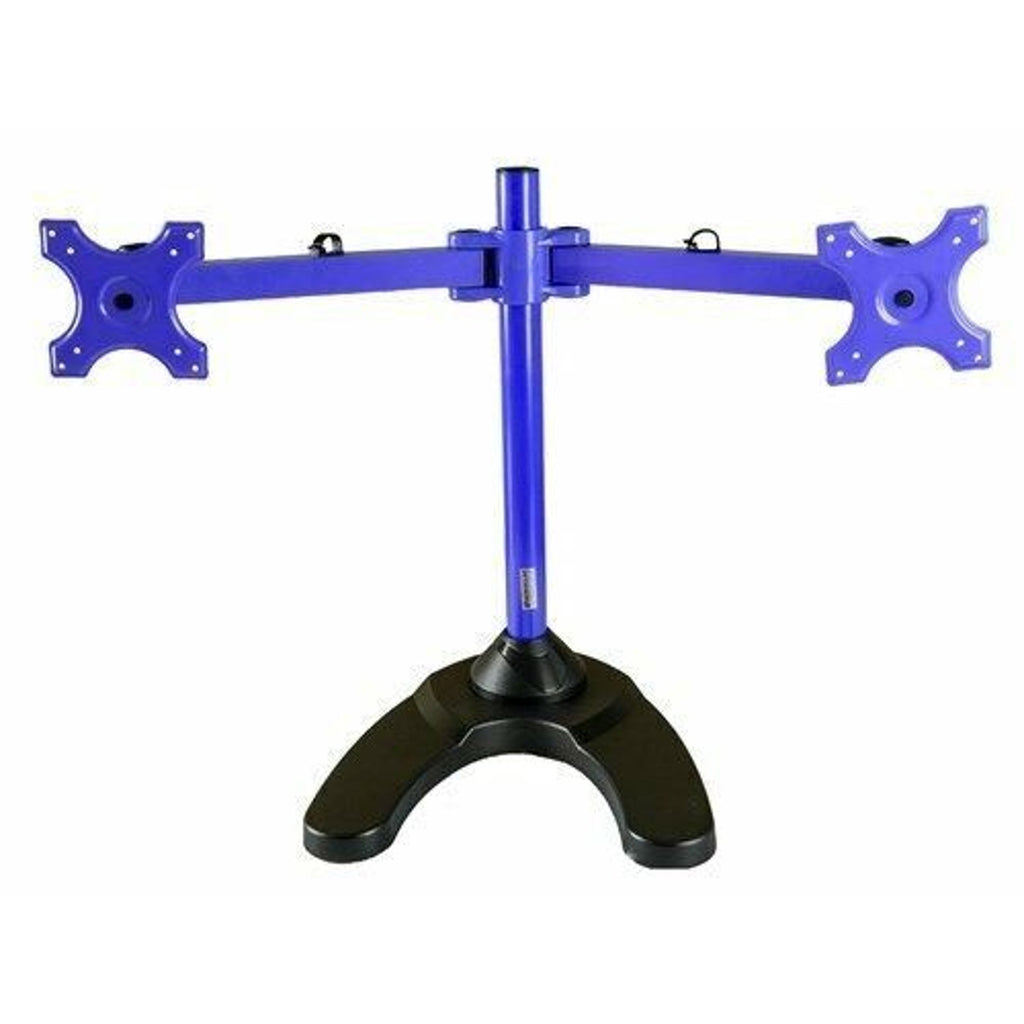 MonMount Freestanding Dual Monitor Mount - 2x LCDs Up to 24-Inches - Blue