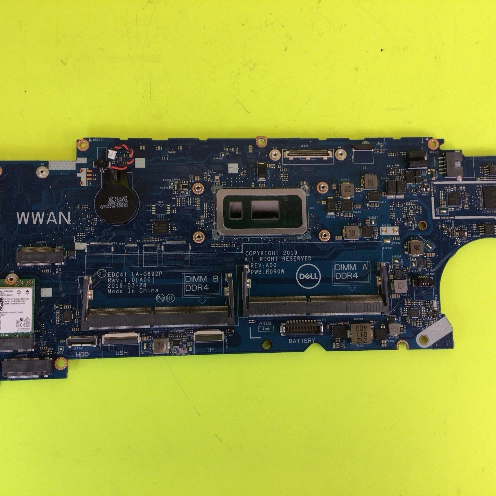 Dell Latitude 5400 Laptop Motherboard I5-8365U 1.6GHz 5T75M 05T75M CN-05T75M