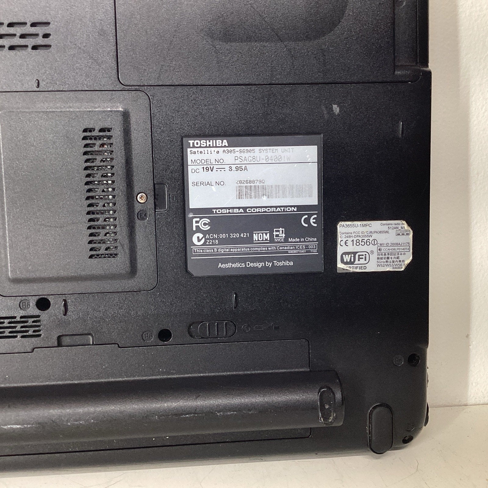 Toshiba Satellite A305-S6905 15" Laptop Intel Core 2 Duo 3GB RAM 320GB HDD-Parts