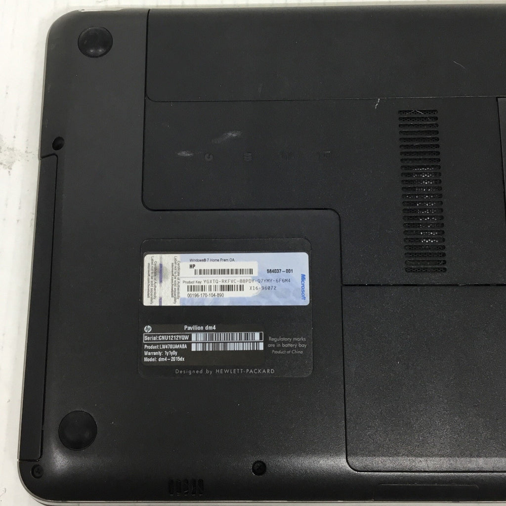 For Parts HP Pavilion dm4 Intel Core i3-2310M 2.1GHz No Adapter No HDD Bad Batt