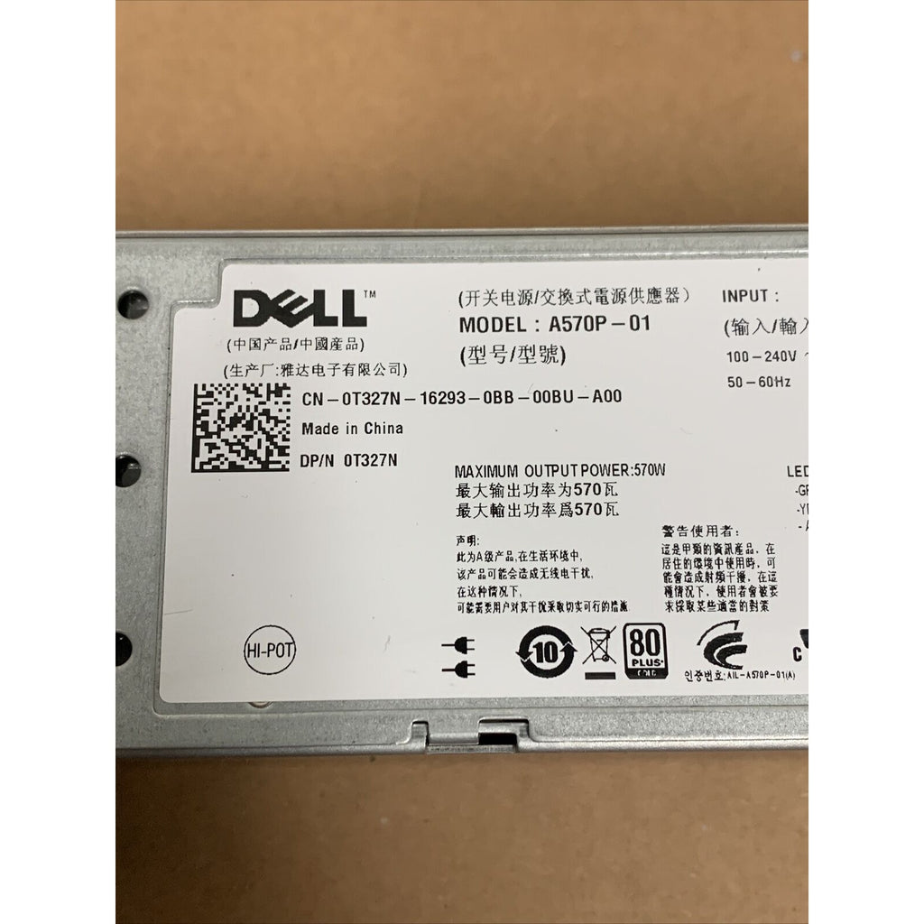 Dell Poweredge R710 T610 570W Power Supply MYXYH T327N VPR1M G0KD5 RXCPH J98GF
