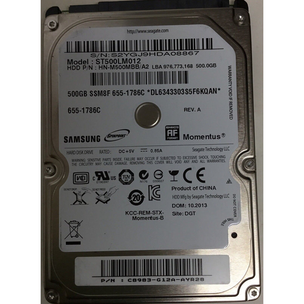 Samsung ST500LM012 500GB SATA 2.5" HDD Hard Drive