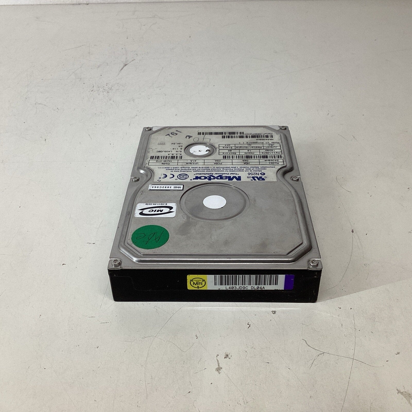 Maxtor 40GB DiamondMax VL 34098H4 3.5” IDE Hard Drive - For Parts
