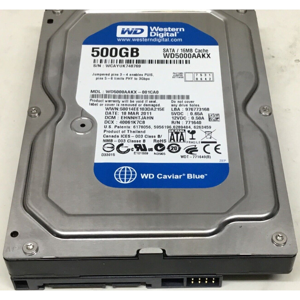 Western Digital WD Blue WD5000AAKX 500 GB SATA III 3.5 in Hard Drive
