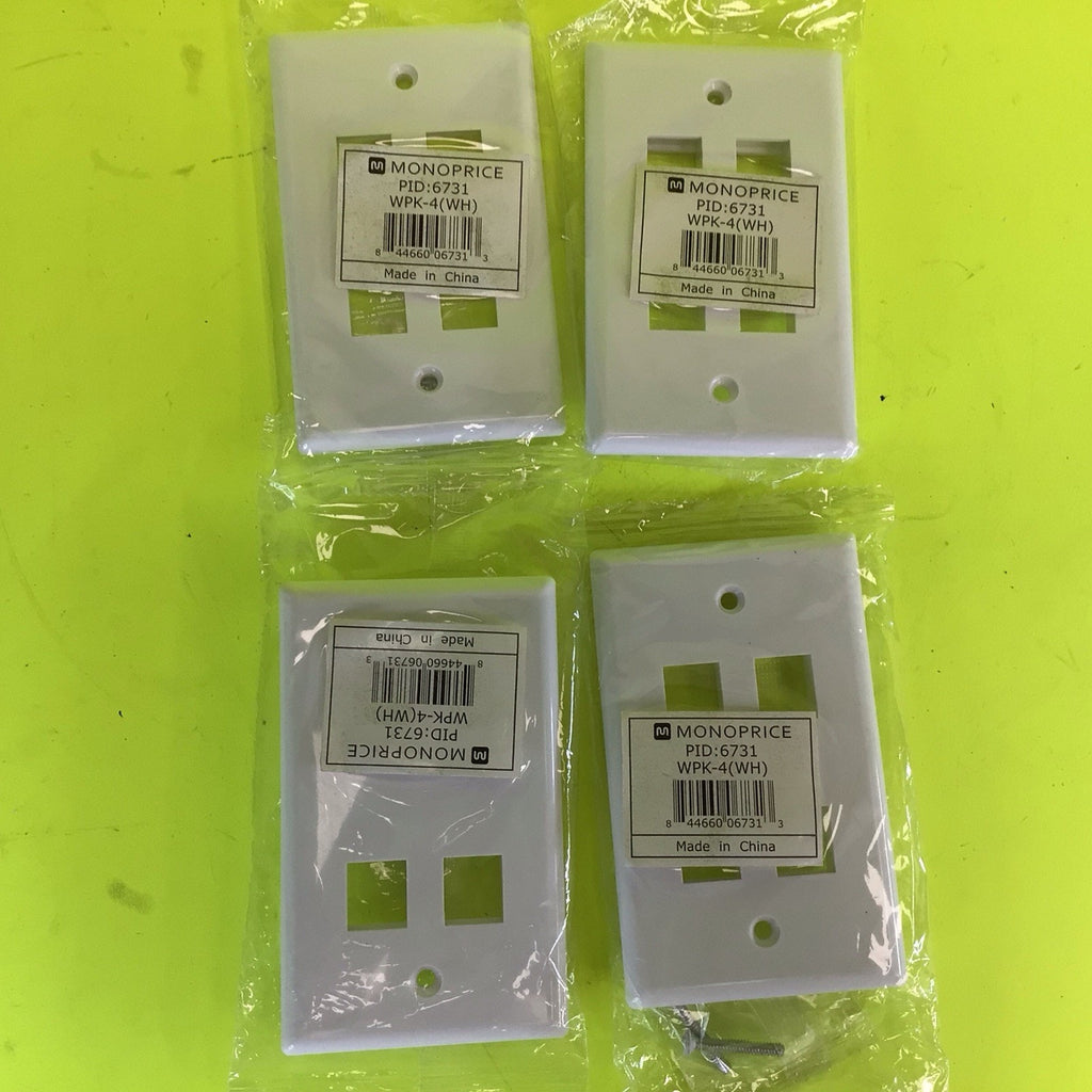 4 Pack of Wall Plate RJ-45 for Keystone Jack 4 Port