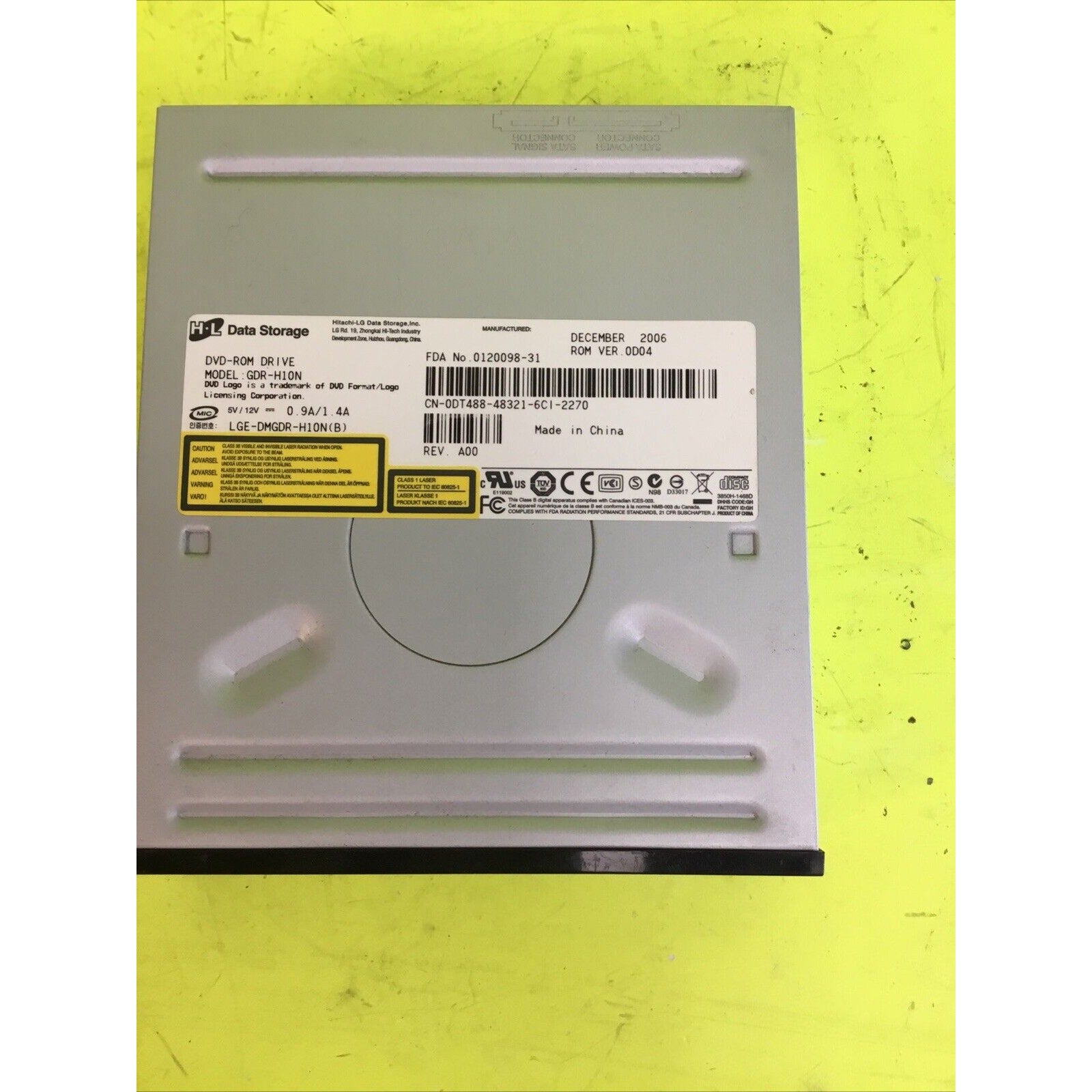 HP HEWLETT PACKARD MODEL GDR-H10N DVD-ROM DRIVE GDR-H10N, DVD ROM SATA 16X