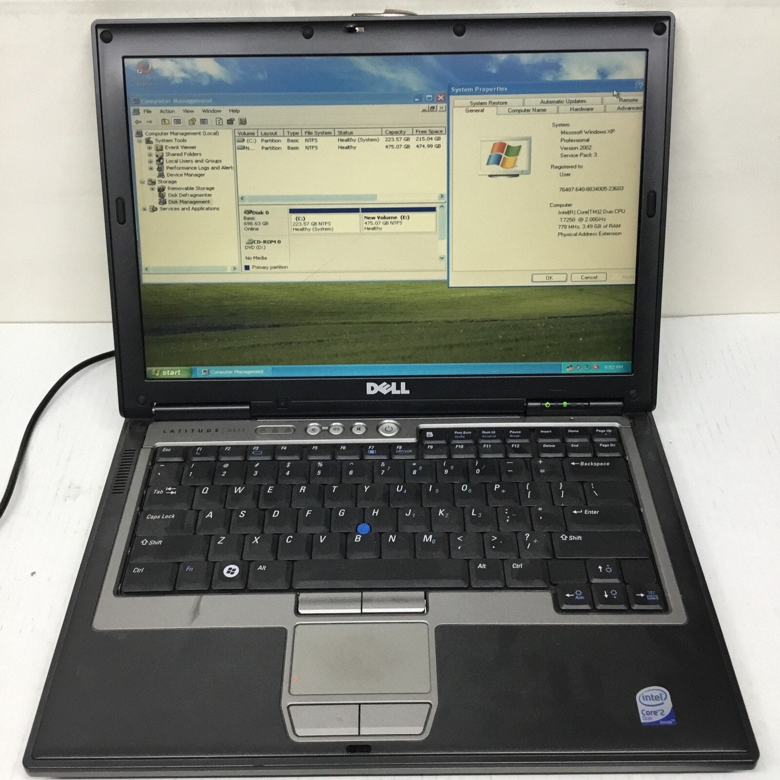 Dell Latitude D630 14" Laptop Intel Core 2 Duo 3.5GB RAM 750GB WinXP *READ*