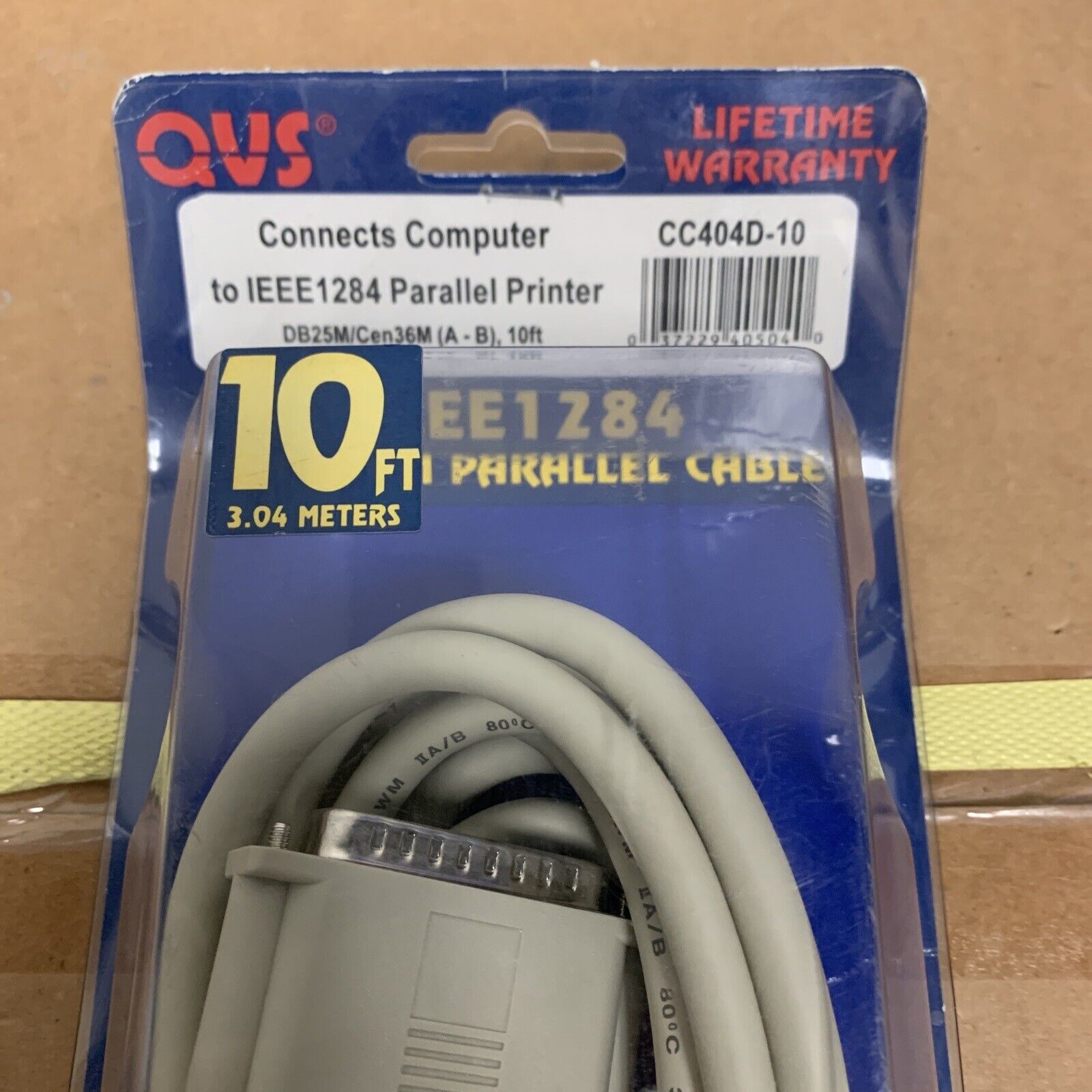 QVS 10ft Premium Parallel IEEE1284 Bi-directional Parallel Printer Cable