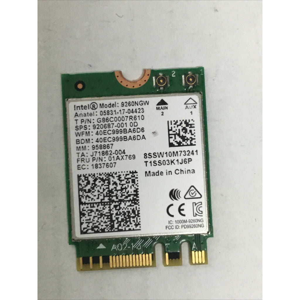 Intel Dual Band Wireless-AC 9260NGW NGFF 01AX769 G86C0007R610 920687-001
