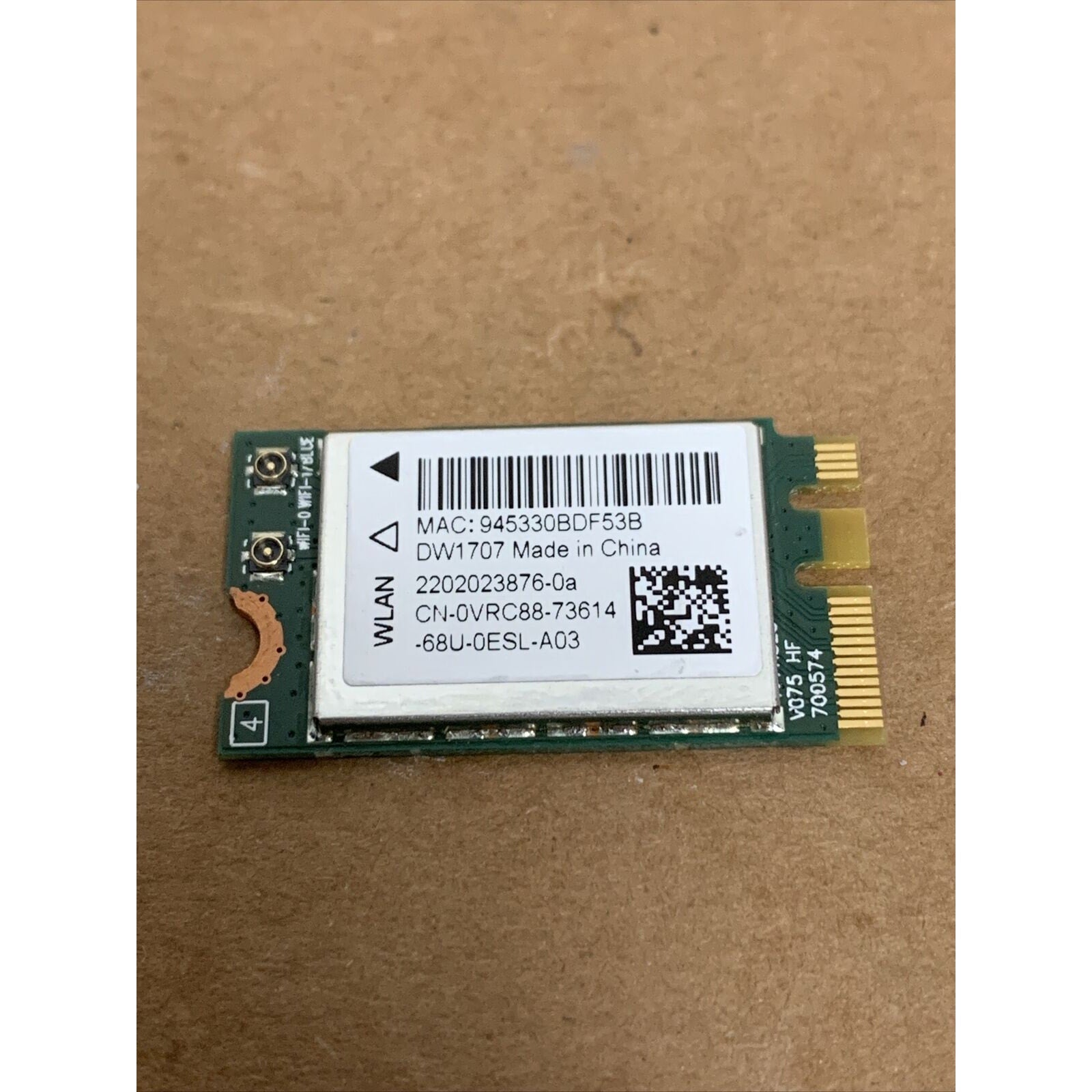 GENUINE DELL WIRELESS WiFi BLUETOOTH CARD 802.11 b/g/n M.2 DW1707 VRC88 0VRC88