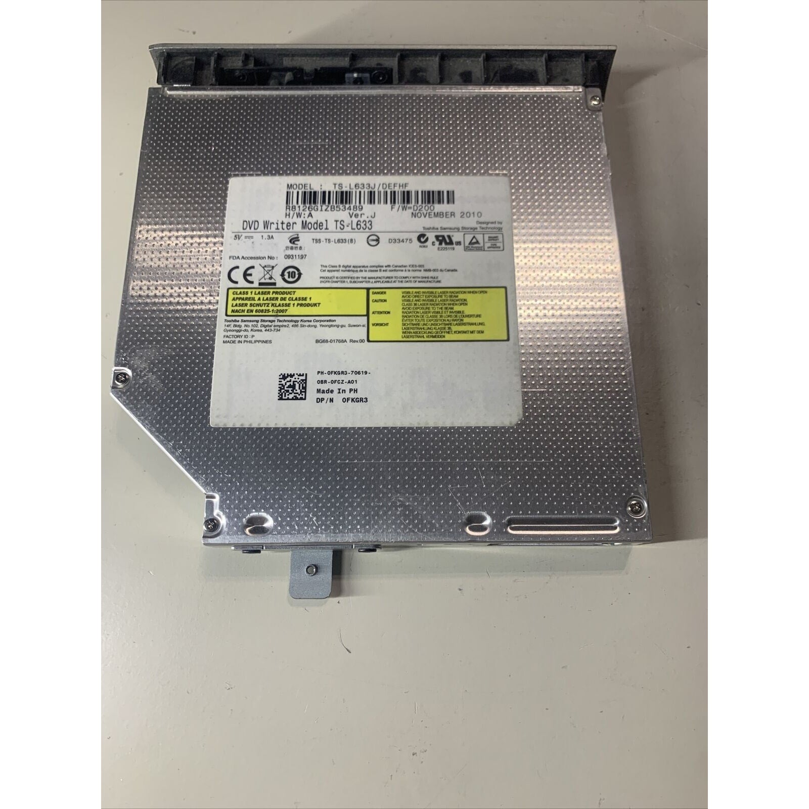 DELL TS-L633J DVD+/-RW 8X SATA OPTICAL DRIVE with Silver Bezel - 0FKGR3 / FKGR3