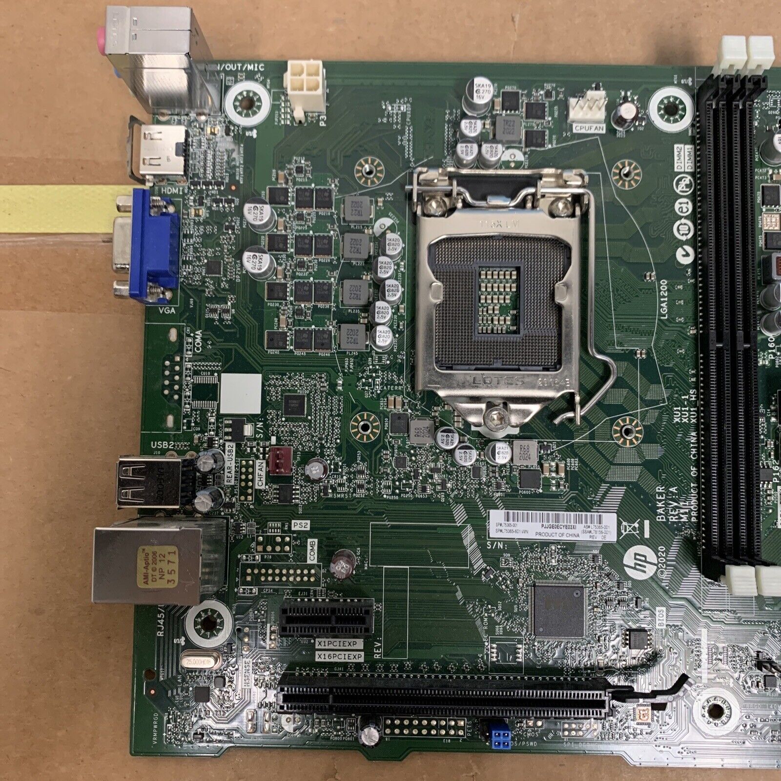 *BAD* HP TG01 TP01 TE01 Motherboard L75365-001 L75365-601 LGA 1200 - For Parts