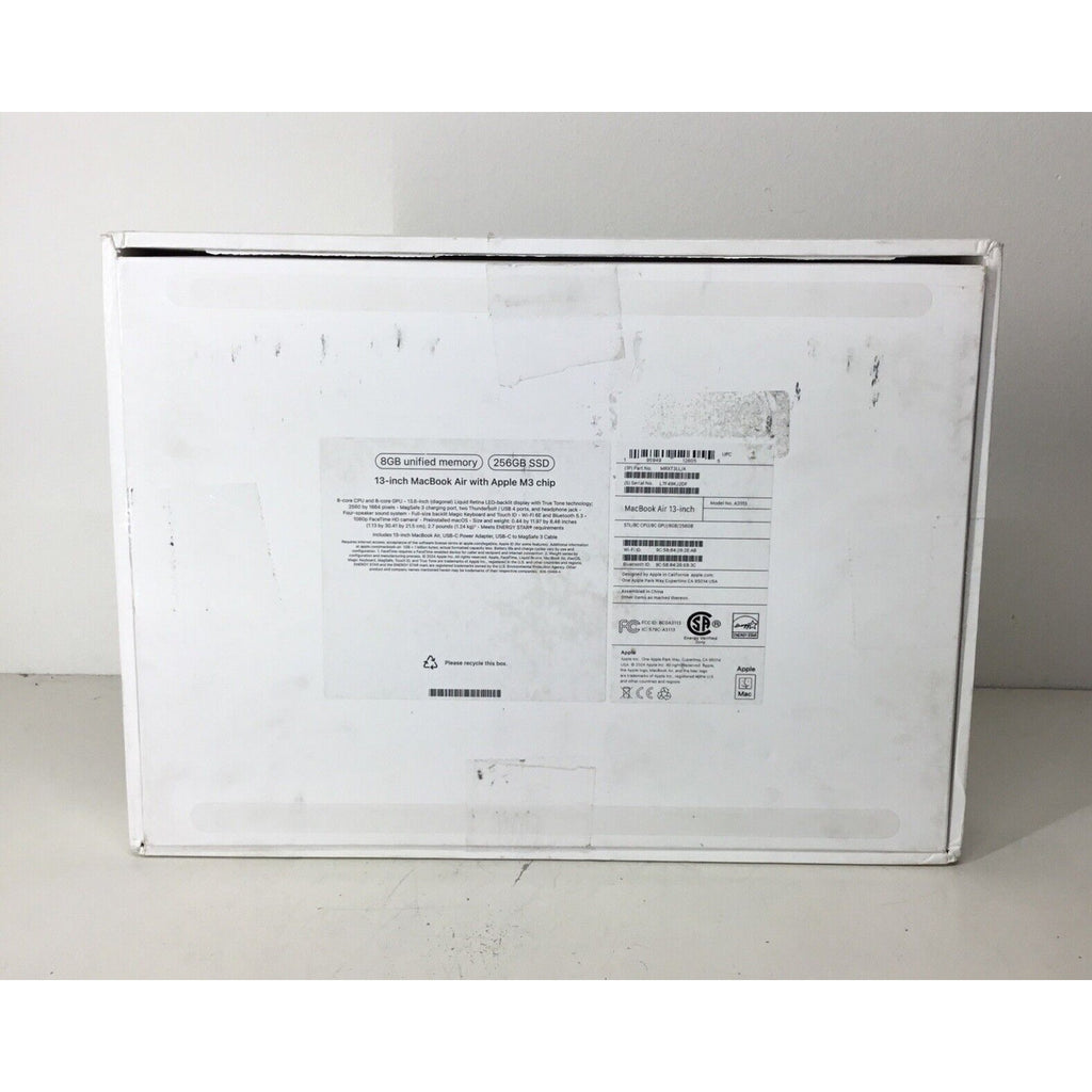 2024 Apple MacBook Air 13.6in M3 Chip 256 GB SSD 8GB RAM 8-Core GPU MRXT3LL/A