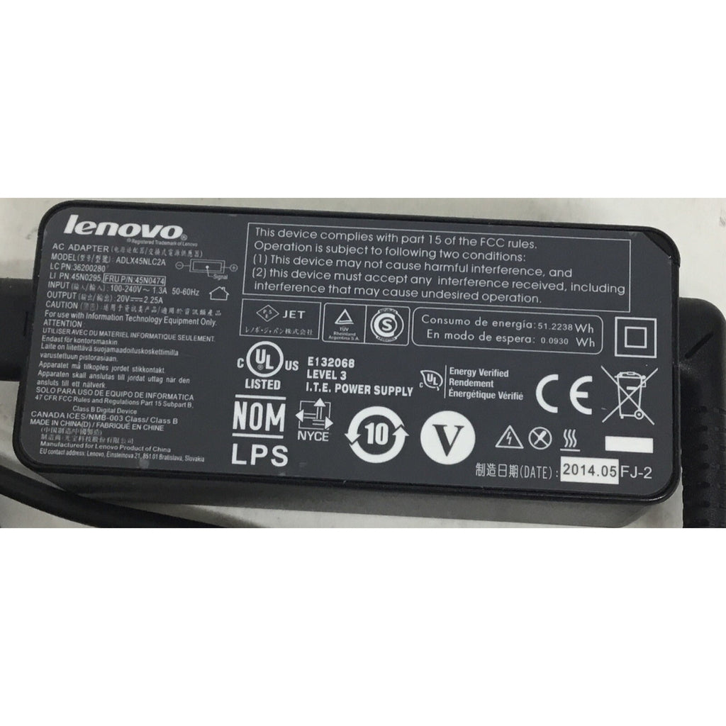 OEM LENOVO ADLX45NLC2A 20V 2.25A 45W Genuine Original AC Power Adapter Charger