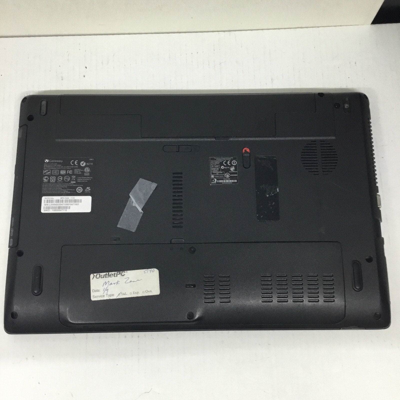 Gateway PEW91 - NV55C03u - 15.5” Laptop - UNTESTED