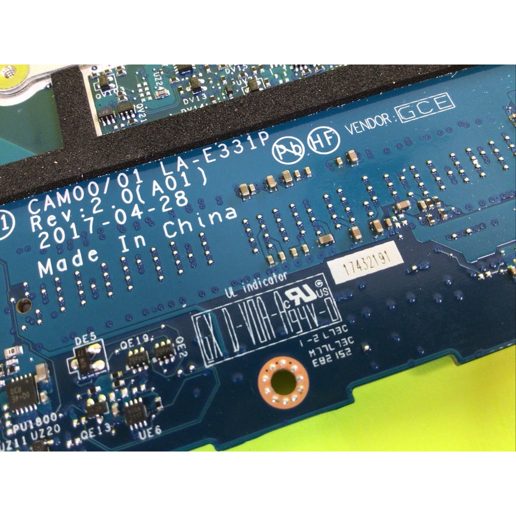 DELL XPS 9560 Motherboard i7-7700HQ 2.80Ghz NVIDIA GTX 1050 YH90J LA-E331P