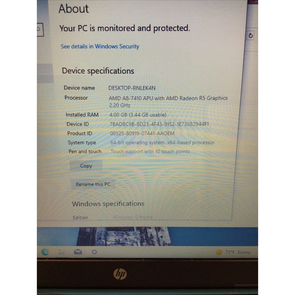 HP 15 NOTEBOOK 15-F387WM FOR PARTS