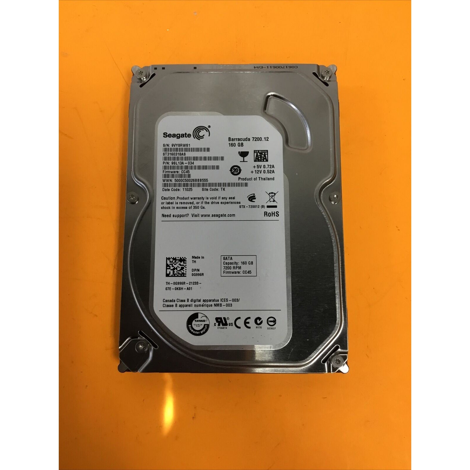 Seagate Barracuda 7200.12 160GB SATA (9SL13A-034) 3.5" HDD *USED*