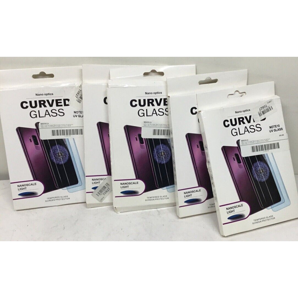 Lot of 5 For Samsung Note 10 UV Tempered Glass Screen Protector Kit (Read Desc)