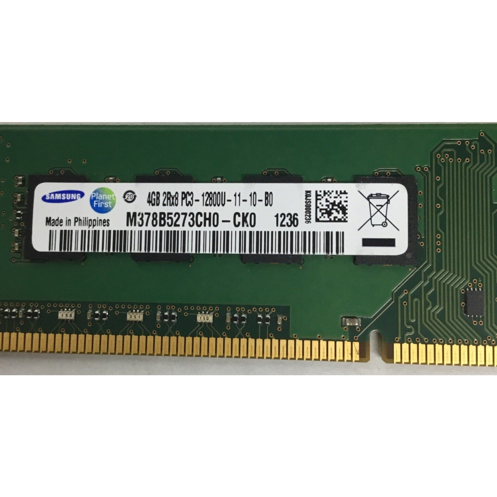 Samsung 4GB DDR3-1333 Desktop Memory 2RX8 PC3-10600U 1.5V UDIMM M378B5273CH0-CH9