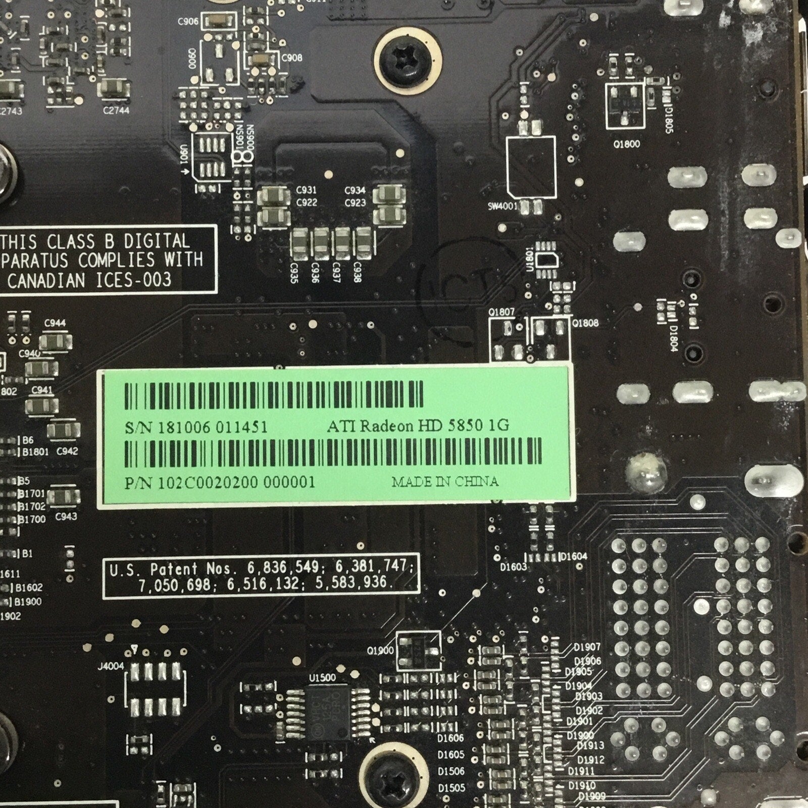 ATI Radeon HD 5850 1G GDDR5 Graphics Video Card - 2x DVI HDMI DisplayPort