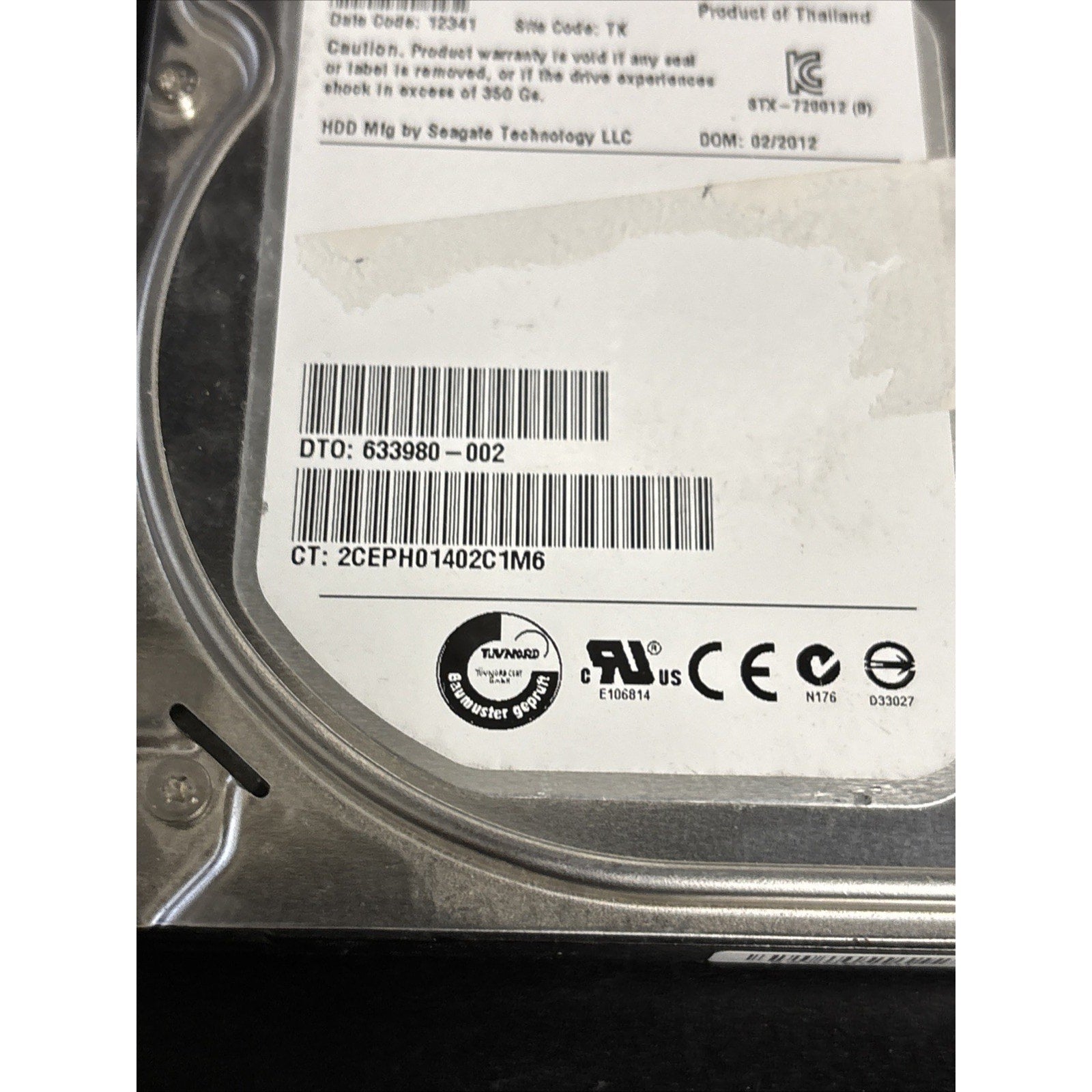 Seagate ST3500413AS 7200.12 500GB 7200RPM SATA 6Gbps 3.5in 9YP142-022 FW: HP64