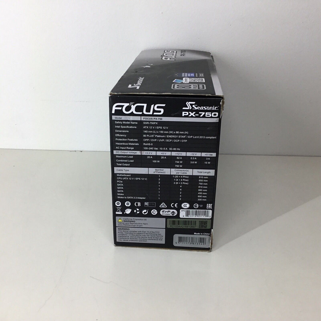 SeaSonic Focus SSR-750PX 750W Power Supply - Modular Cables Not Included