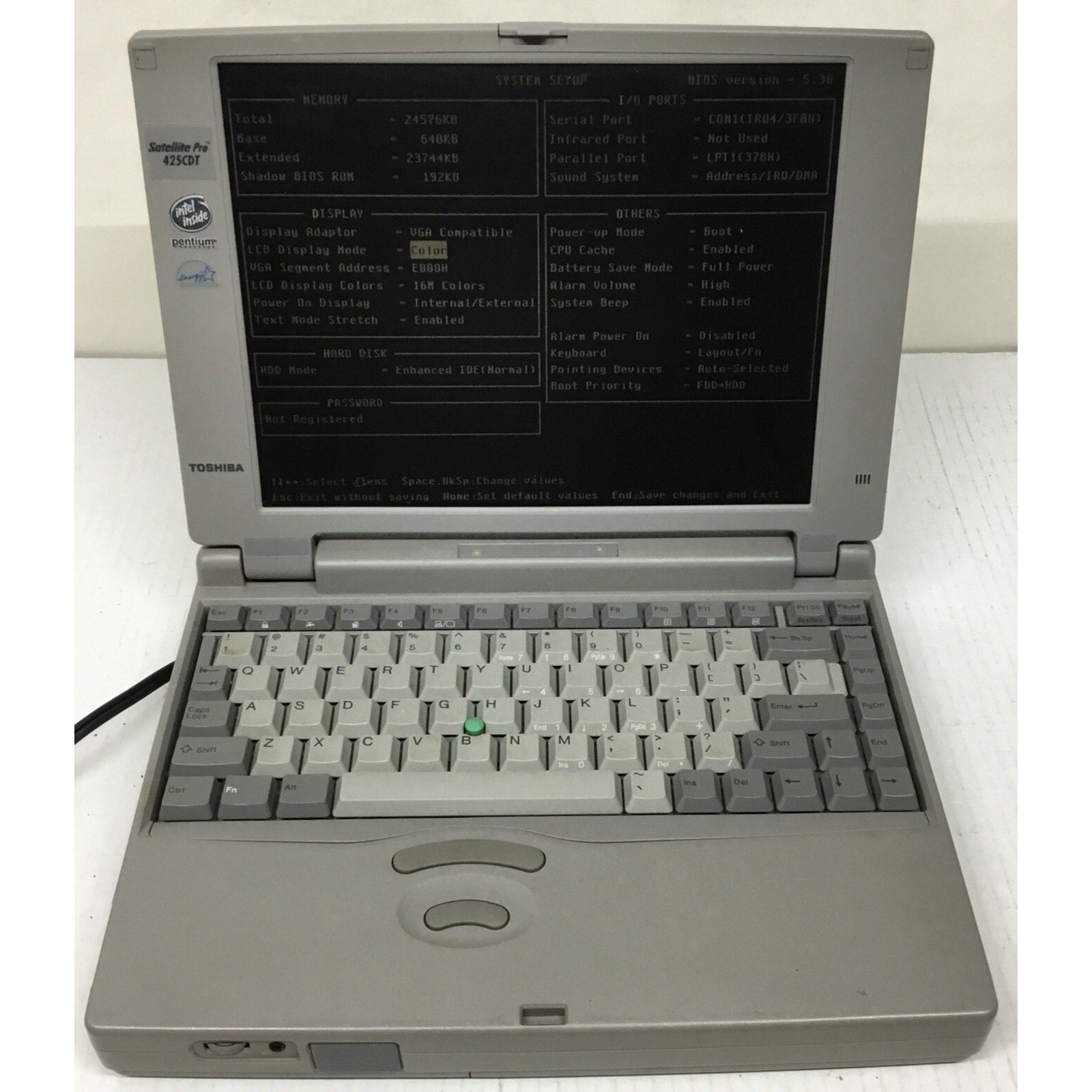 Vintage Toshiba Satellite Pro 425CDT Laptop 11.3" PA1230U RARE VINTAGE READ DESC