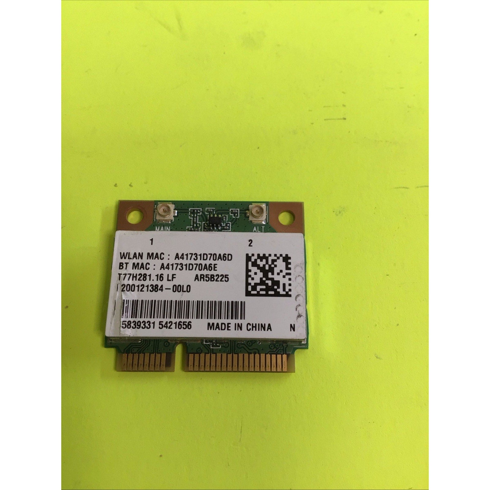 Sony Vaio SVT141A11L 14" Genuine WiFi Wireless Card T77H281.16 LF AR5B225