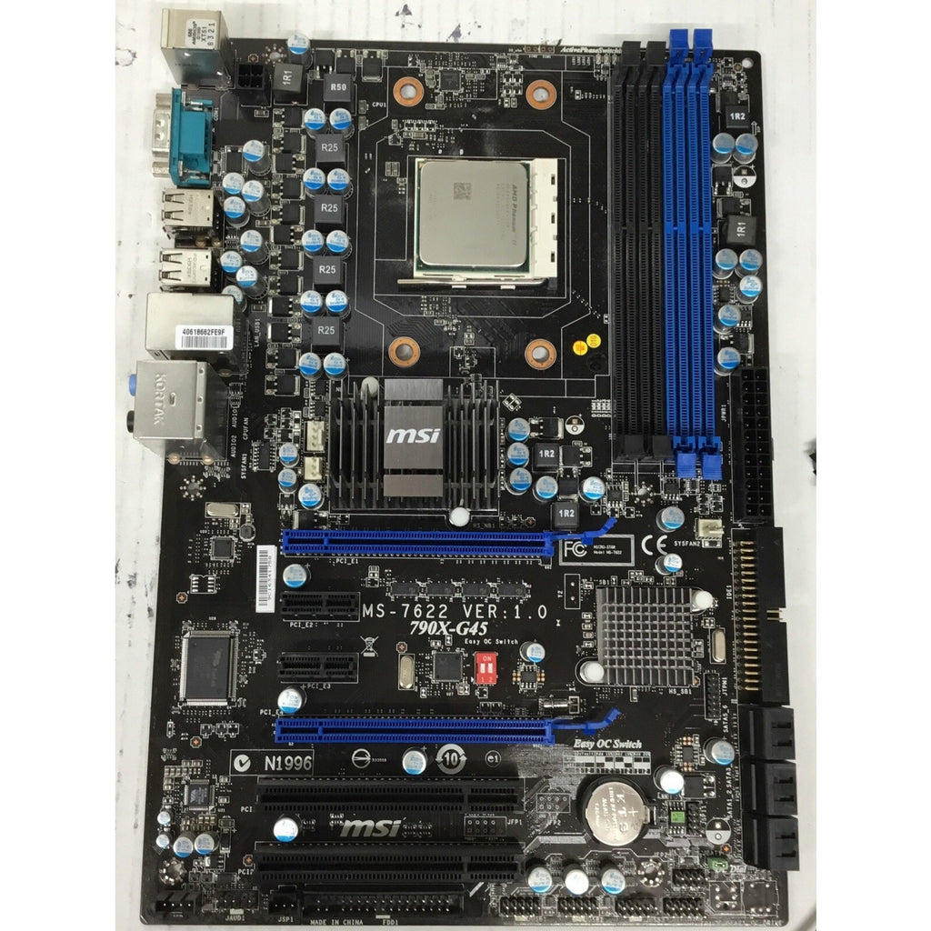 MSI ATX Motherboard 790X-G45 MS-7622 W/ AMD Phenom II & IO Shield