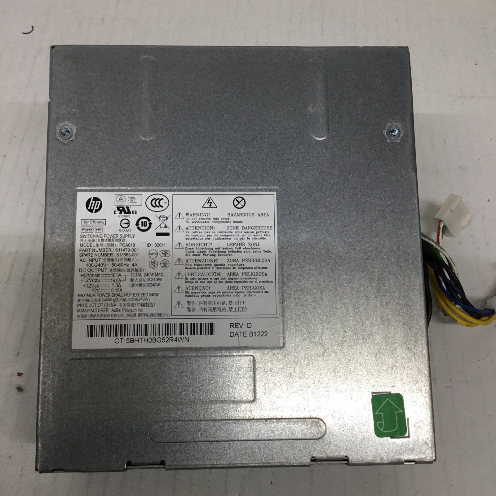 HP 611479-001 /CFH024EWWC SFF 240W Power Supply