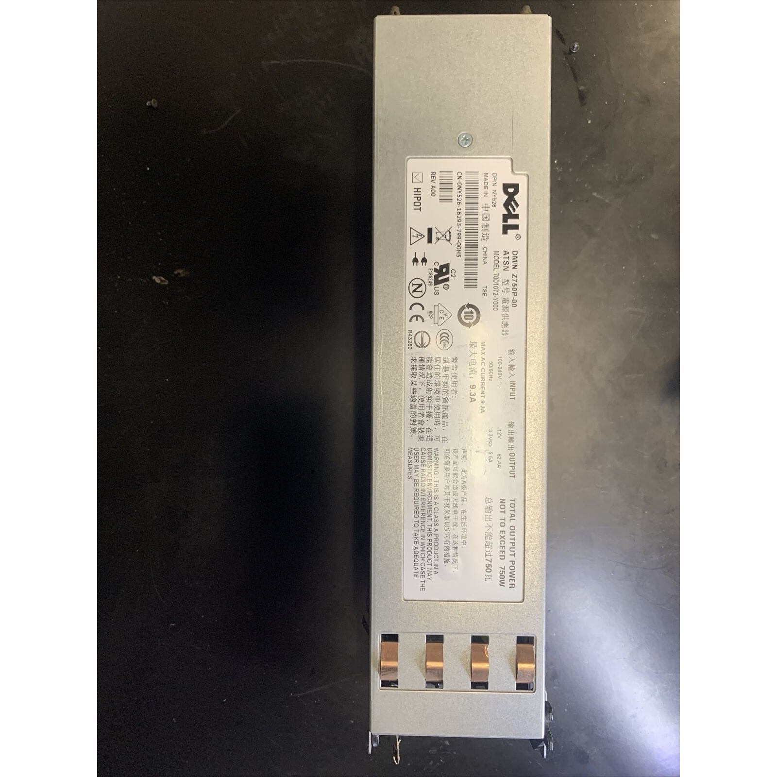 Dell NY526 PowerEdge 2950 2970 750W Power Supply 7001072-Y000 0NY526 16293