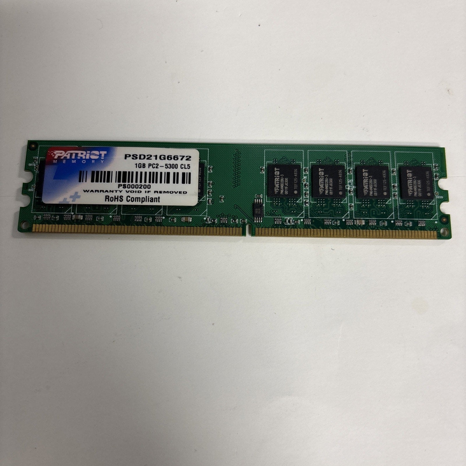 PATRIOT MEMORY 1GB PC2-5300 667MHz CL5 PSD21G6672