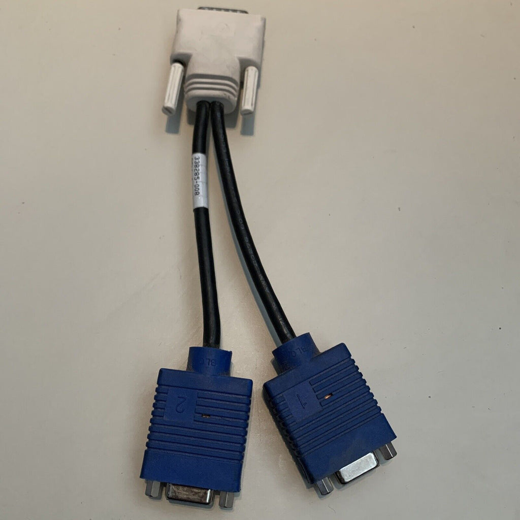 DELL DMS-59 MALE TO DOUBLE HD15 VGA/SVGA MONITOR Y-SPLITTER CABLE ASSEMBLY G9438