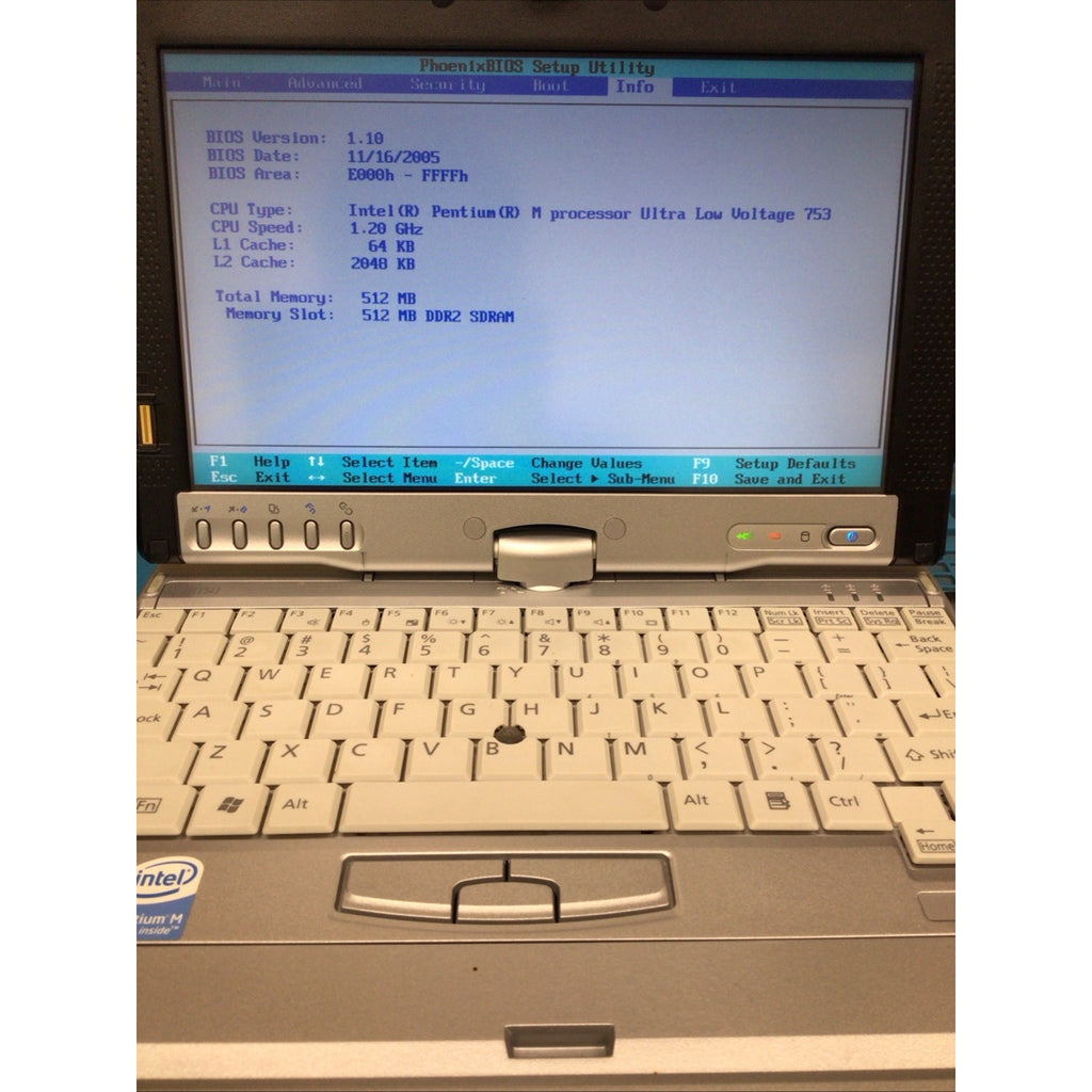 Vintage Fujitsu LifeBook P1510D Tablet PC Pentium M 1.20GHz 512MB RAM 30GB HDD