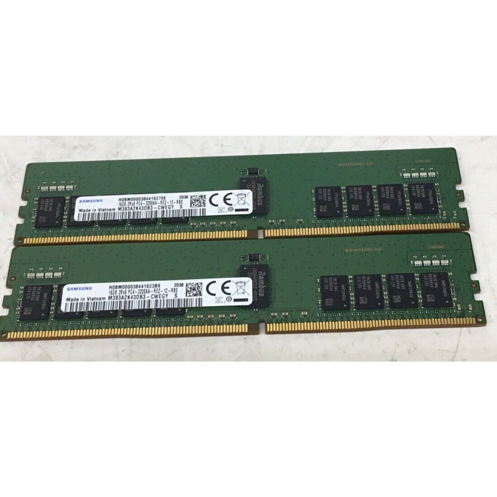 32GB (2 x 16GB) SAMSUNG DDR4 3200 ECC REG 2Rx8 SERVER MODULE M393A2K43DB3-CWE