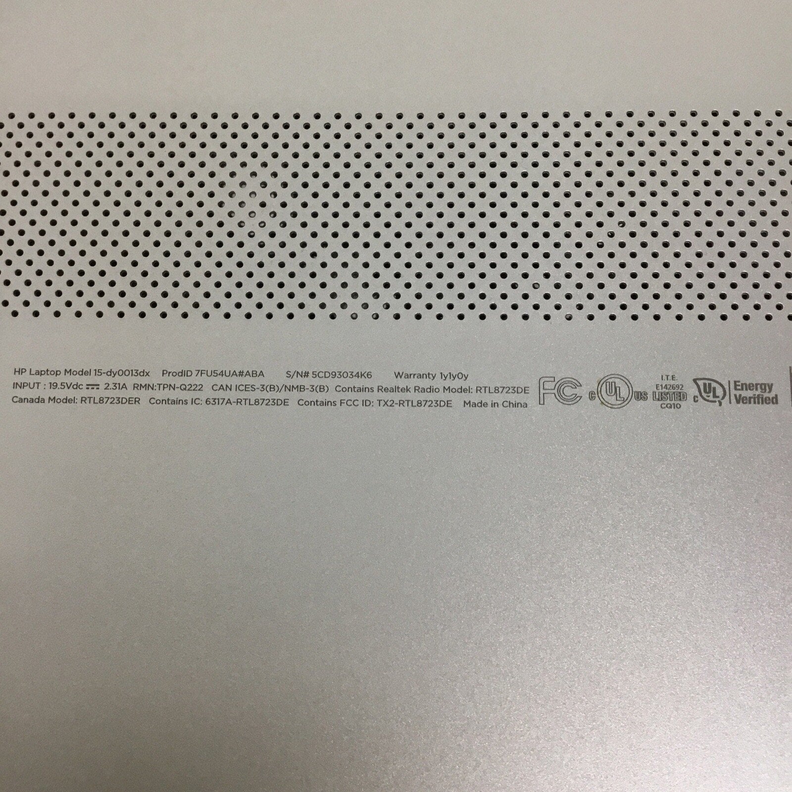 HP 15-DY1051WM 15.6" Laptop Intel Core i5 10th Gen PARTS OR REPAIR *READ*