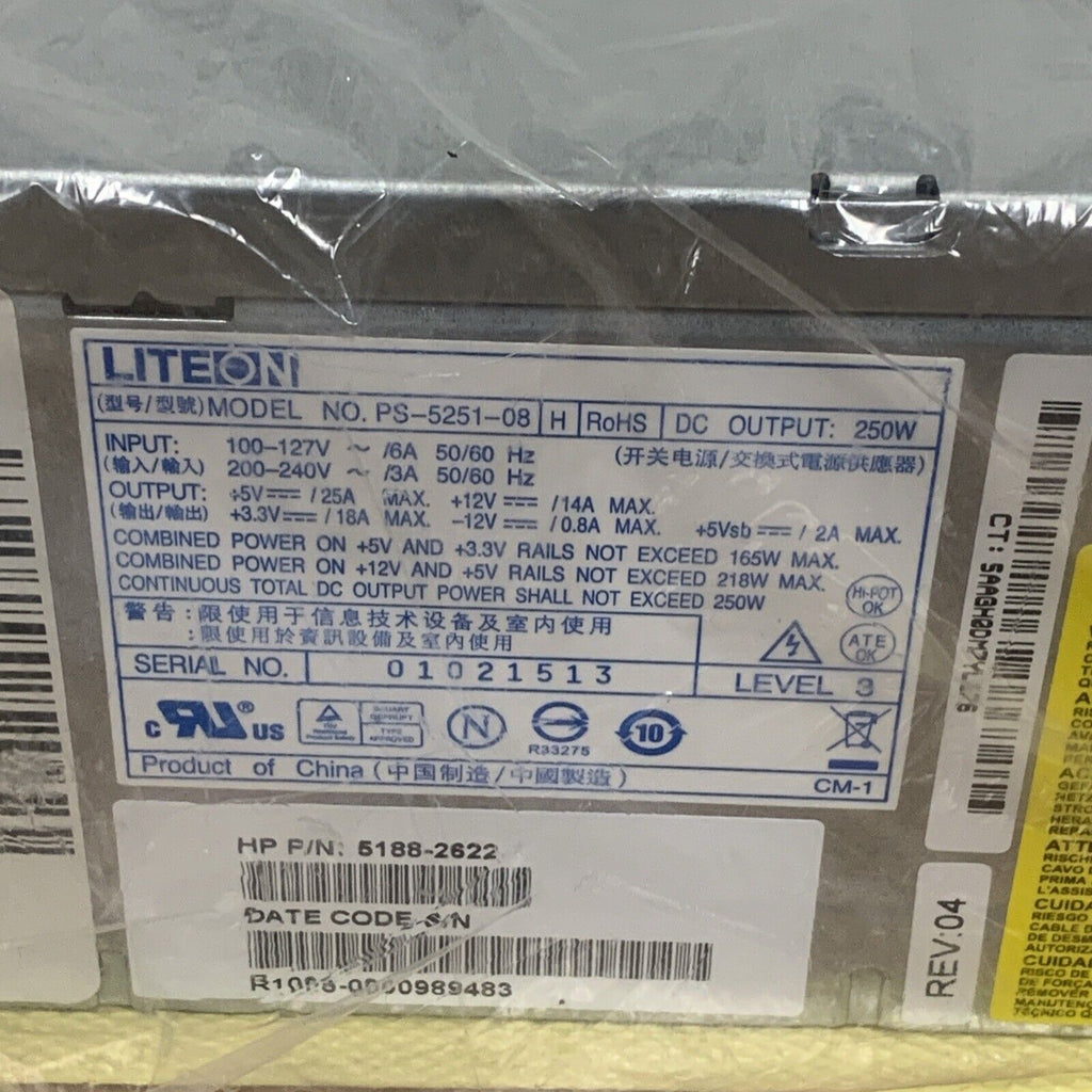 Genuine HP 5188-2622 Pavilion A6000 LITEON PS-5251-08 H 250W Power Supply