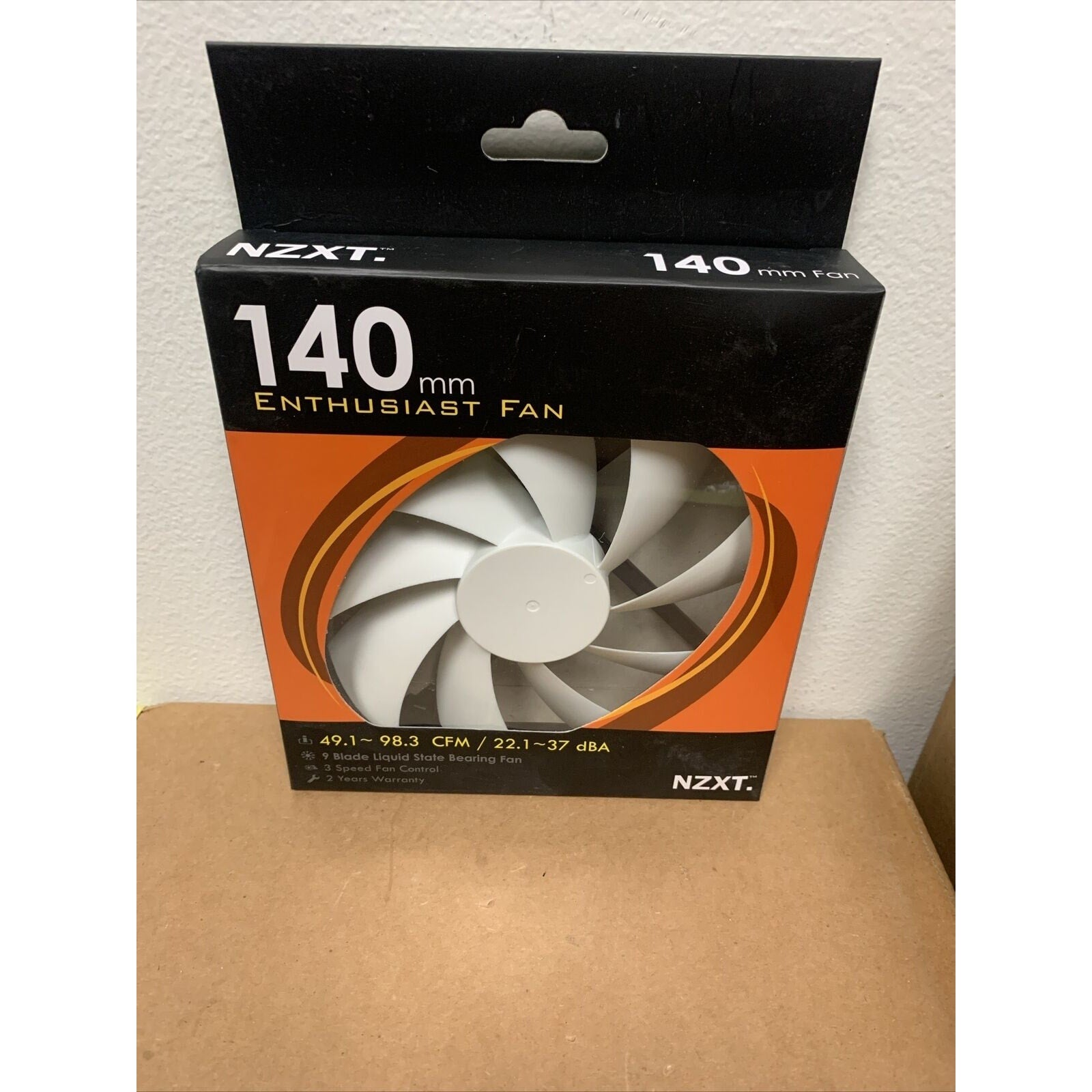 NZXT FX-140LB 140mm Enthusiast PC Computer Case Fan - 49.1-98.3cfm - Black/White