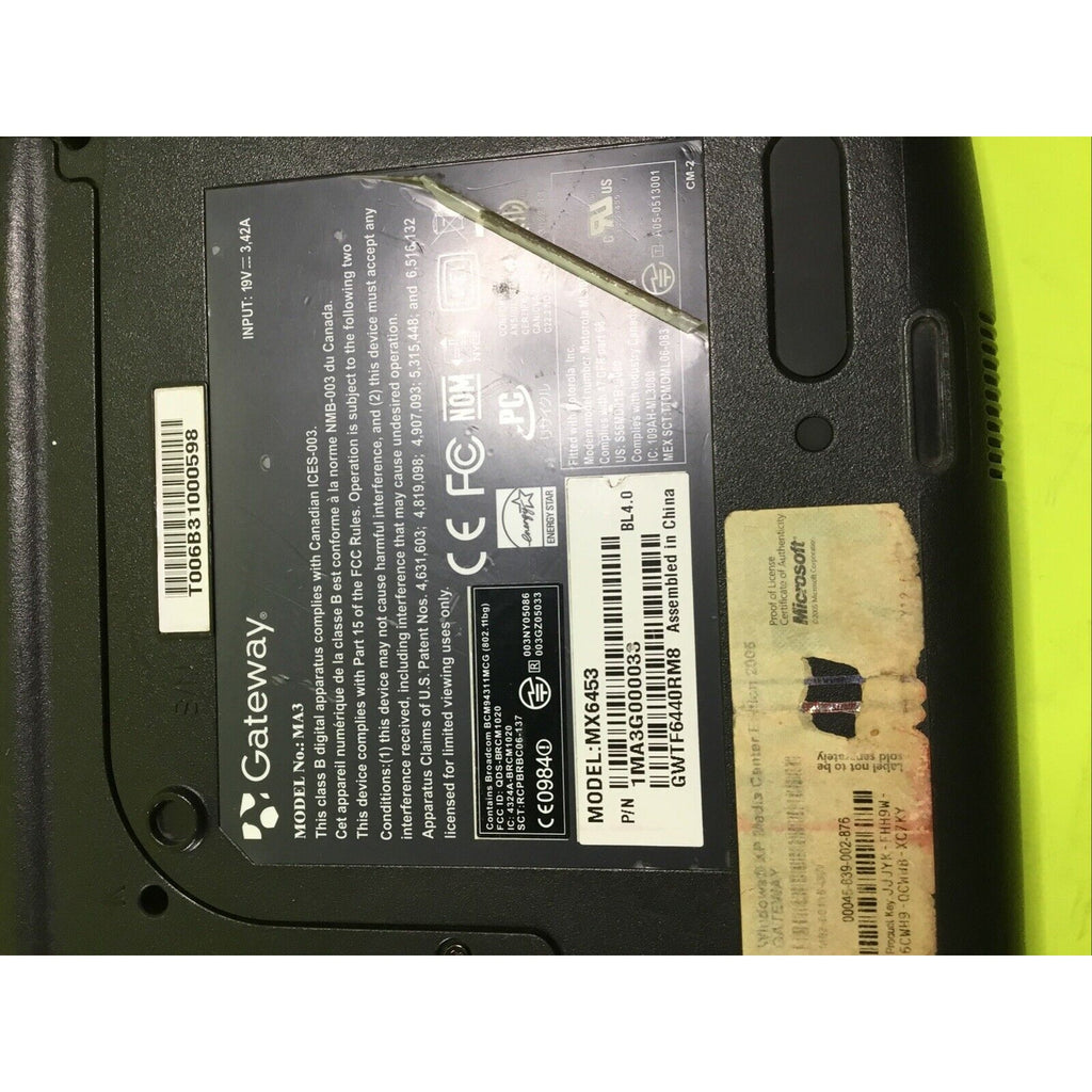 Gateway MX6453 Laptop FOR PARTS REPAIR or RECYCLE