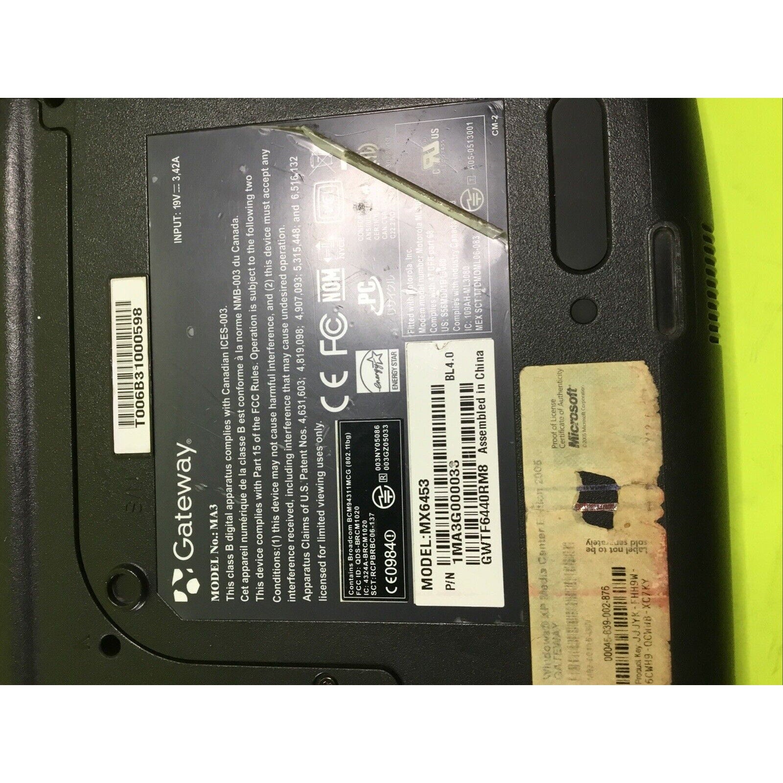 Gateway MX6453 Laptop FOR PARTS REPAIR or RECYCLE
