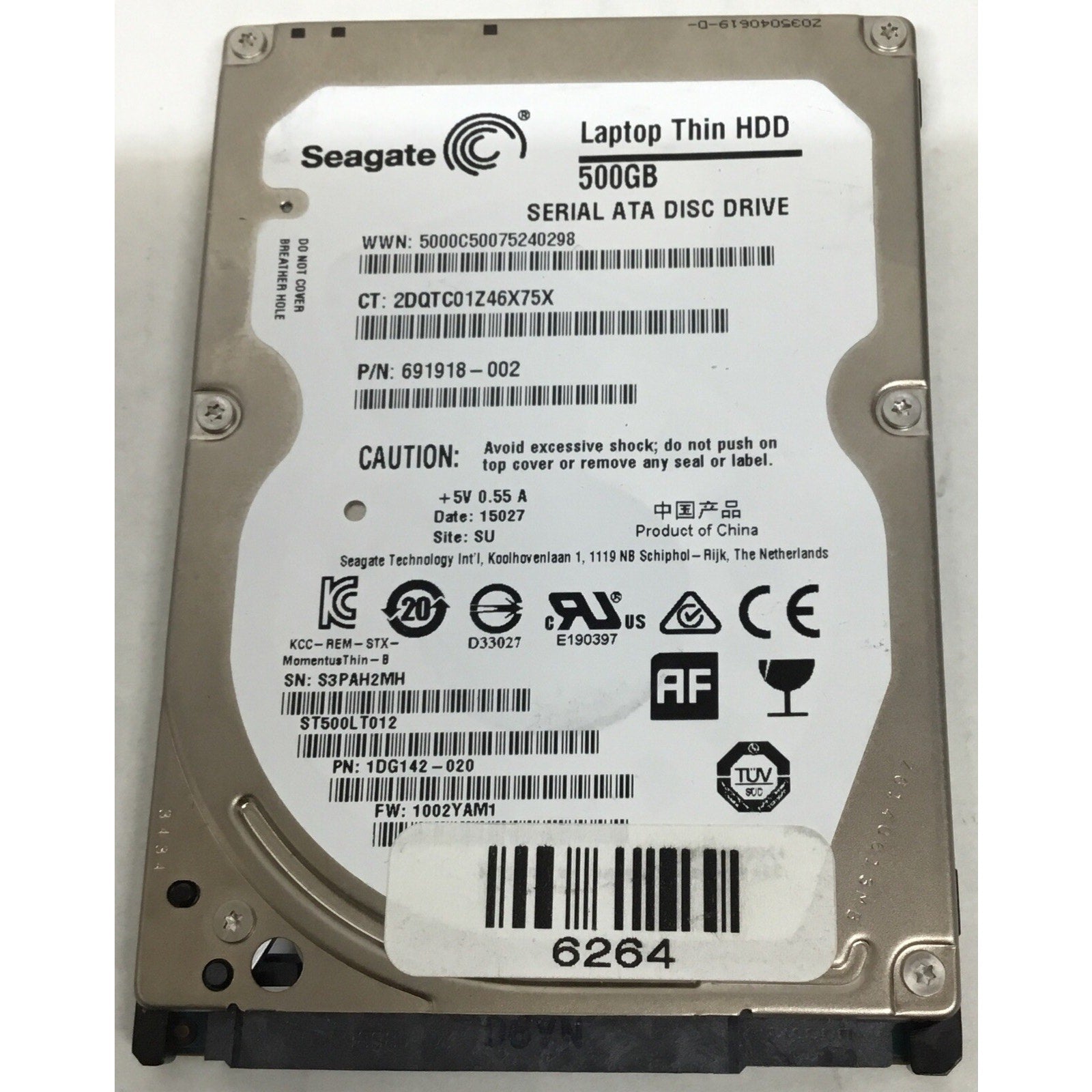 Laptop Computer Seagate ST500LT012 691918-002 500GB Momentus Hard Disk Drive