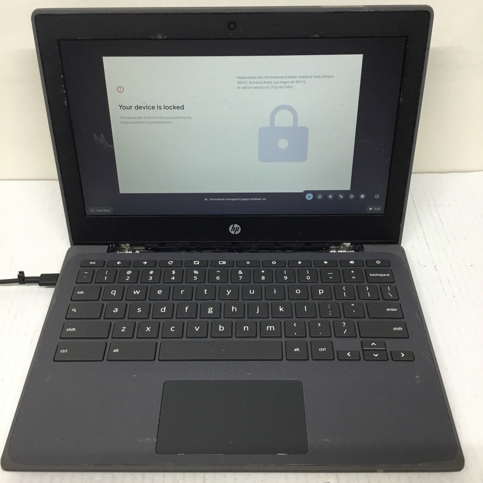 For Parts HP Chromebook 11A G8 EE (Admin Locked) No Adapter