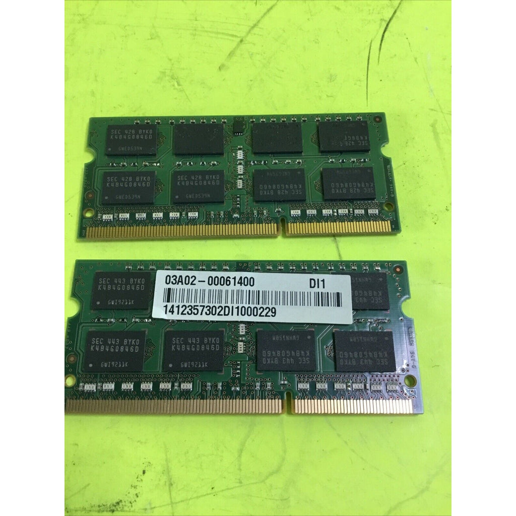 Lot of 2x Samsung 8GB 2Rx8 PC3L-12800S DDR3 1600MHz SO-DIMM Notebook RAM